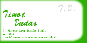 timot dudas business card